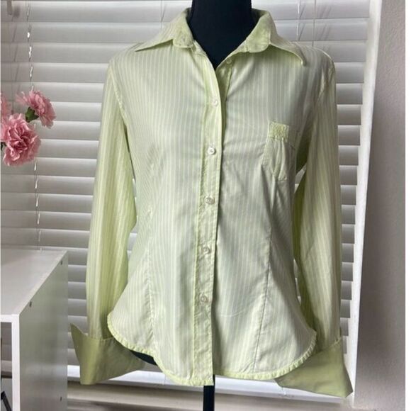 Carolina Herrera Light Green Button Down Shirt - Picture 1 of 15